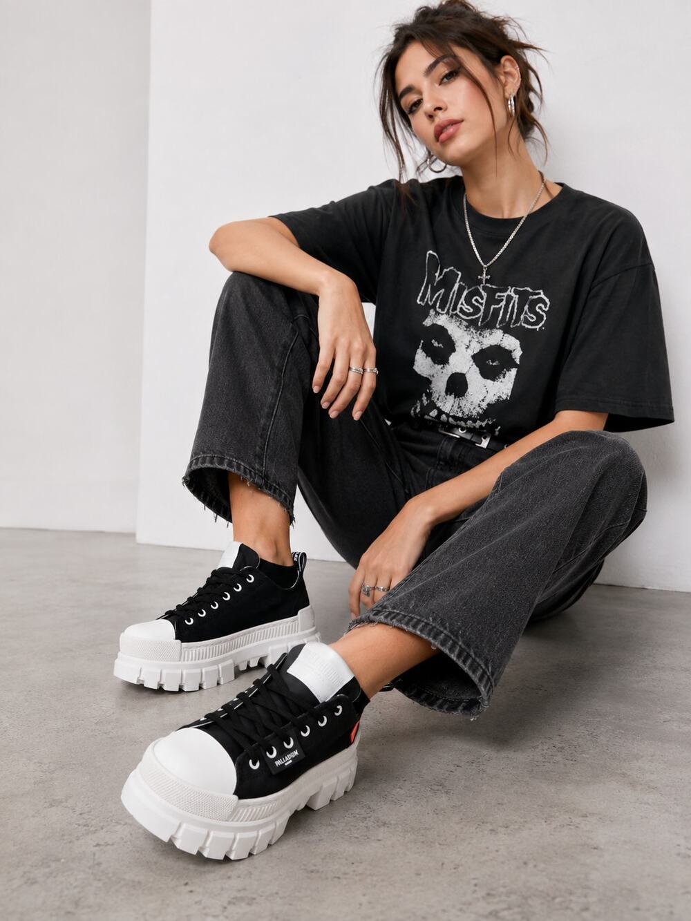 NEW Palladium Revolt Lo TX Sneakers Women's Size 10 Black Marshmallow Platform